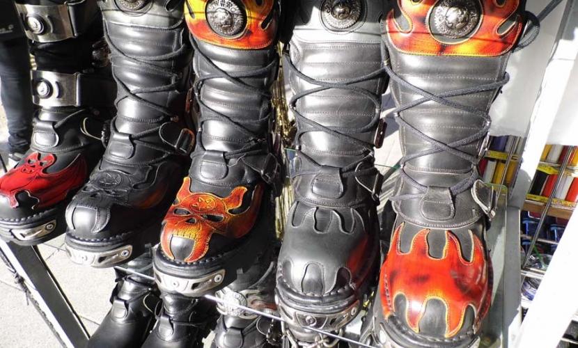 Goth and punk footwear in Camden Market