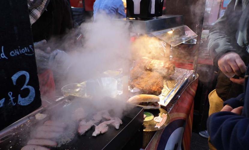 Food stalls in the market