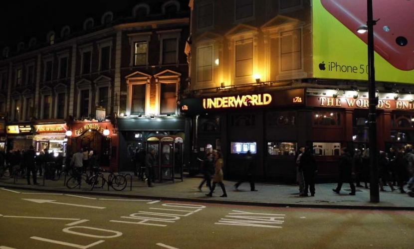Underworld music venue near the station